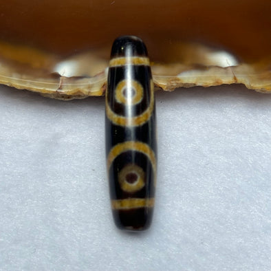 Natural Powerful Tibetan Old Oily Agate 6 Eyes Dzi Bead Heavenly Master (Tian Zhu) 六眼天诛 6.61g 39.2 by 10.7mm - Huangs Jadeite and Jewelry Pte Ltd