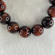 Natural Red Tiger's Eye Quartz Beads Bracelet 59.13g 16.5cm 14.2mm 15 Beads - Huangs Jadeite and Jewelry Pte Ltd