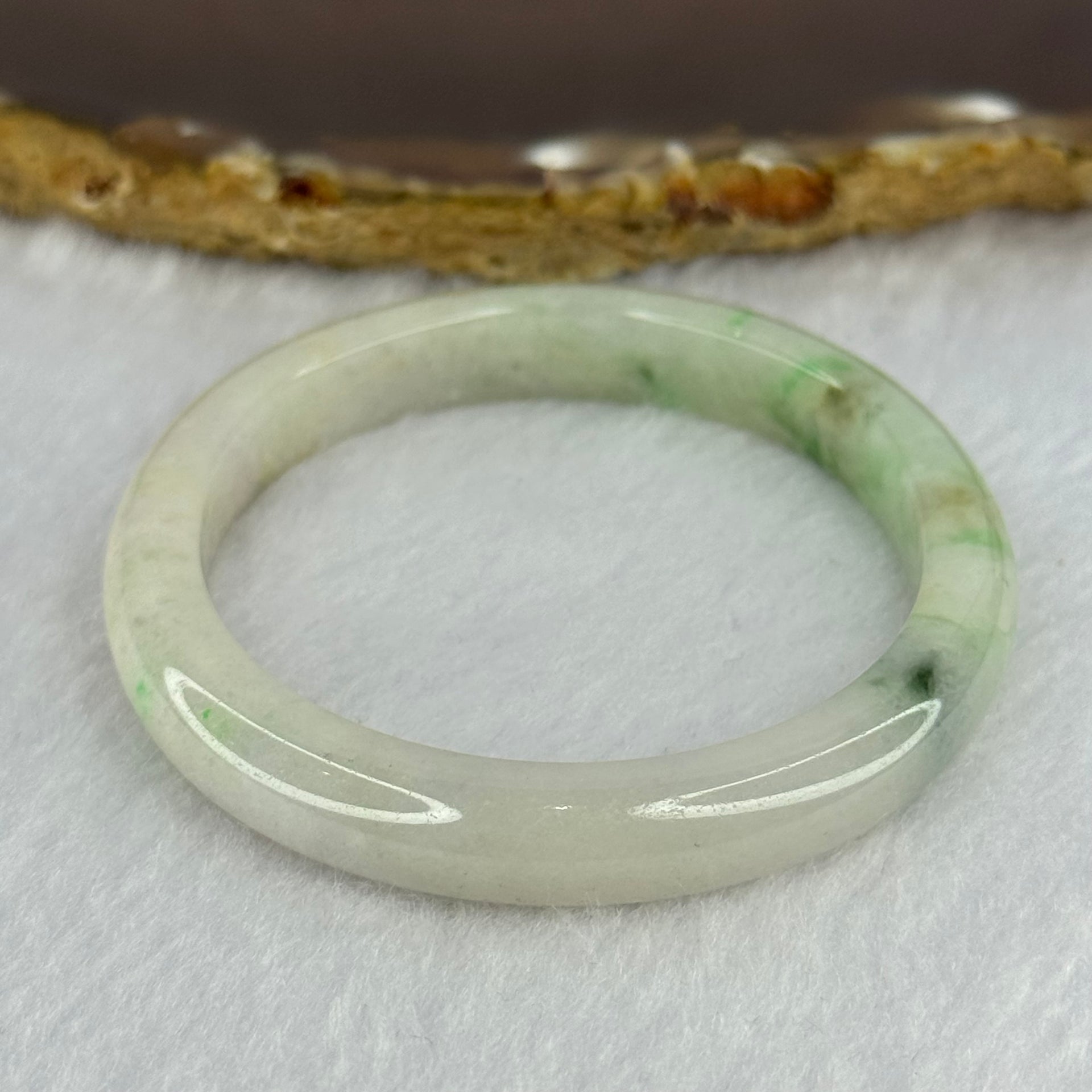 Type A Green Jadeite Bangle 23.55g Internal Diameter 49.3mm 8.4 by 6.3mm (Slight External Line) - Huangs Jadeite and Jewelry Pte Ltd