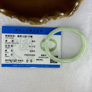 Type A Light Apple Green Jadeite Oval Bangle 33.35g Internal Diameter 52.3mm 12.2 by 6.5mm (Very Slight Fine Internal Lines) - Huangs Jadeite and Jewelry Pte Ltd