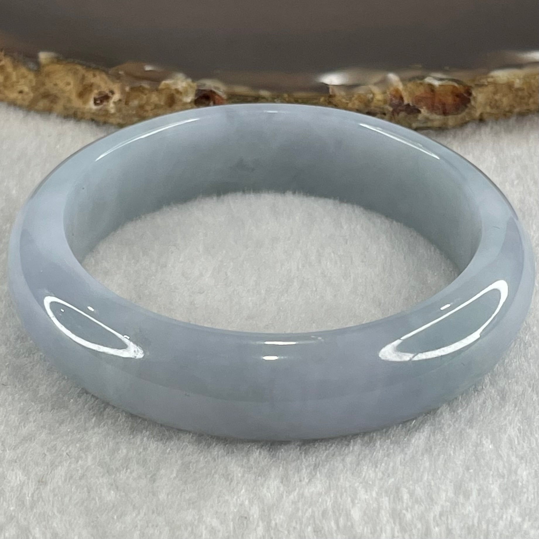 Type A Blue Jadeite Bangle 51.57g Internal Diameter 50.9mm 13.5 by 8.1mm (Close to Perfect) - Huangs Jadeite and Jewelry Pte Ltd