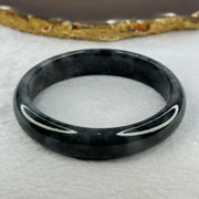 Type A Translucent Wuji Black Grey Jadeite Bangle 54.12g Internal Diameter 59.6mm 4.0 by 7.4mm (Very Fine Internal Lines) - Huangs Jadeite and Jewelry Pte Ltd