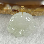 Natural Type A Light Green Jadeite Paw Pendant in 18K Yellow Gold Clasp 2.26g 17.9 by 14.2 by 4.6mm - Huangs Jadeite and Jewelry Pte Ltd