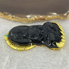 Type A Semi Translucent Black Jadeite Buddha in 925 Silver Pendent with Turquoise and Crystals 38.60g 59.8 by 38.5 by 6.1mm - Huangs Jadeite and Jewelry Pte Ltd