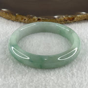 Type A Natural Light Green with Blueish Green Flora Piao Hua Jadeite Bangle 43.45g Inner Diameter 51.9mm 11.2 by 7.6mm (Very Very Slight Internal Lines) - Huangs Jadeite and Jewelry Pte Ltd