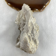 Natural Clear Quartz Rough Irregular Shape Display in Wooden Stand 359.1g 81.0 by 87.0 by 122.0mm - Huangs Jadeite and Jewelry Pte Ltd