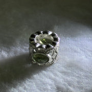 Natural Czech Republic Moldavite Meteorite Crystal in S925 Sliver Bracelet Charm 2.43g 15.1 by 11.9 by 9.4 / 6.7 by 3.8 by 2.0mm - Huangs Jadeite and Jewelry Pte Ltd