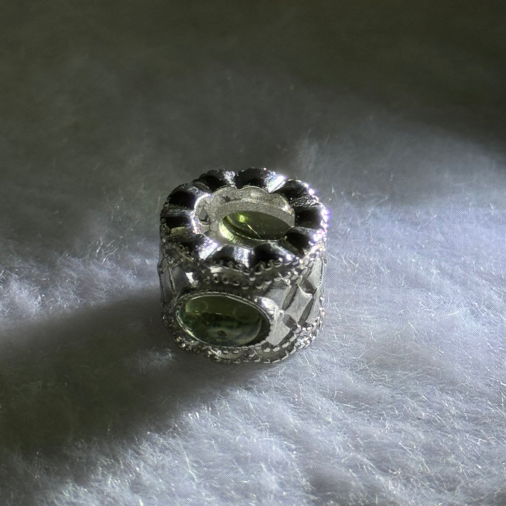 Natural Czech Republic Moldavite Meteorite Crystal in S925 Sliver Bracelet Charm 2.43g 15.1 by 11.9 by 9.4 / 6.7 by 3.8 by 2.0mm - Huangs Jadeite and Jewelry Pte Ltd