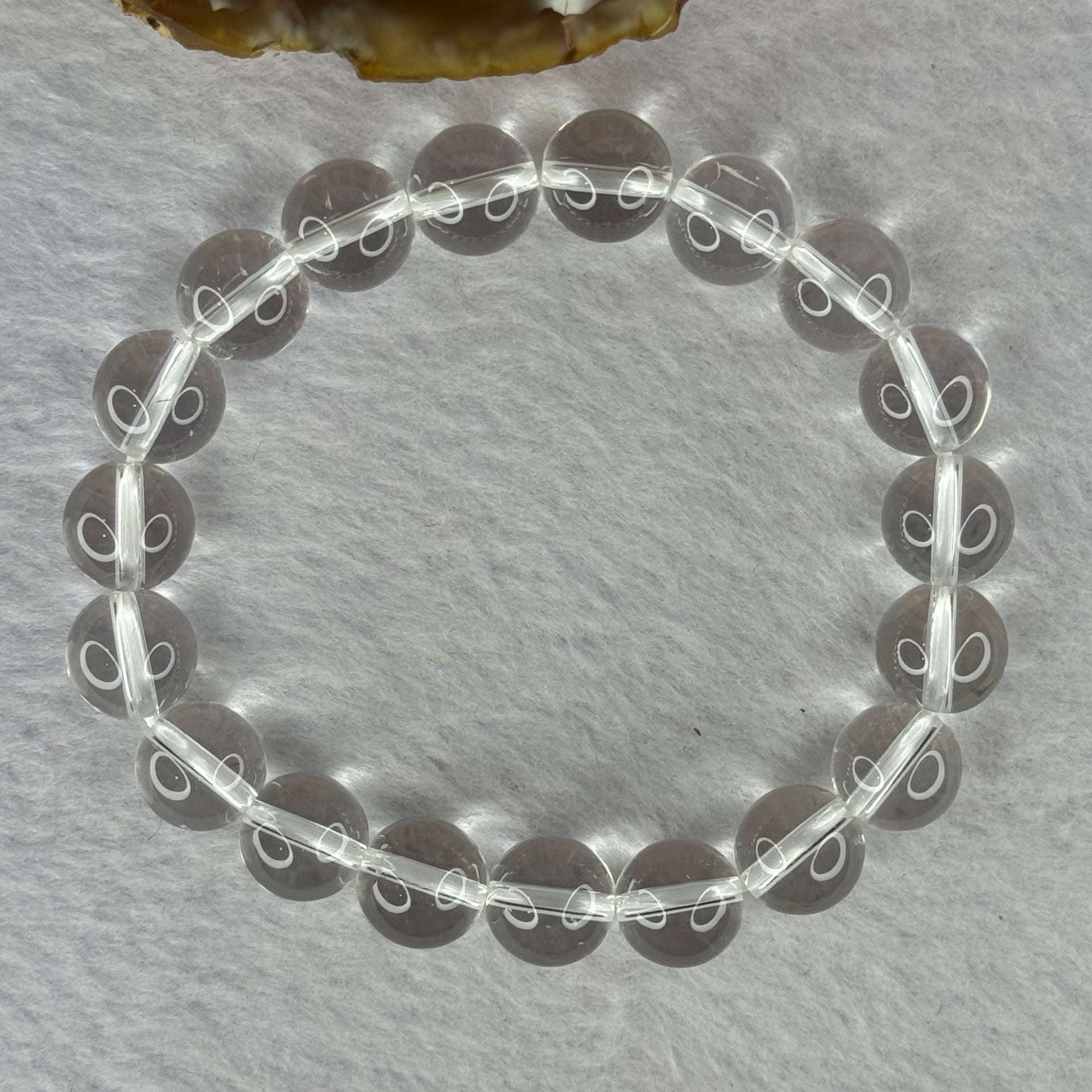 Natural Clear Quartz Bracelet 天然白水晶手链 30.28g 17cm 10.6mm 19 Beads - Huangs Jadeite and Jewelry Pte Ltd