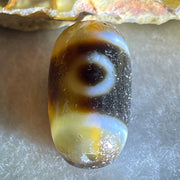 Natural Powerful Tibetan Old Oily Agate Sky Door Serenity 1 Eye Dzi Bead Heavenly Master (Tian Zhu) 一眼天诛 3.43g 18.8 by 10.6mm - Huangs Jadeite and Jewelry Pte Ltd