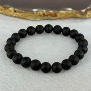 Natural Dark Matt Black Amber Beads Bracelet 天然大黑天翁琥珀手链 6.37g 14cm 8.1mm 22 Beads - Huangs Jadeite and Jewelry Pte Ltd