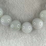 Type A Light Green with Light Lavender Jadeite Beads Bracelet 51.29g 15.5cm 12.3mm 16 Beads - Huangs Jadeite and Jewelry Pte Ltd