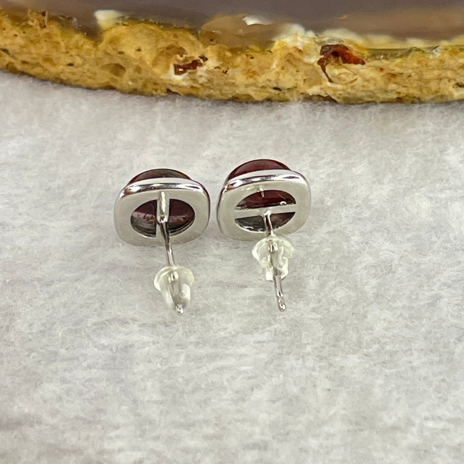 Good Grade Natural Auralite 23 S925 Silver Earrings 2.20g 8.0 by 4.0mm - Huangs Jadeite and Jewelry Pte Ltd