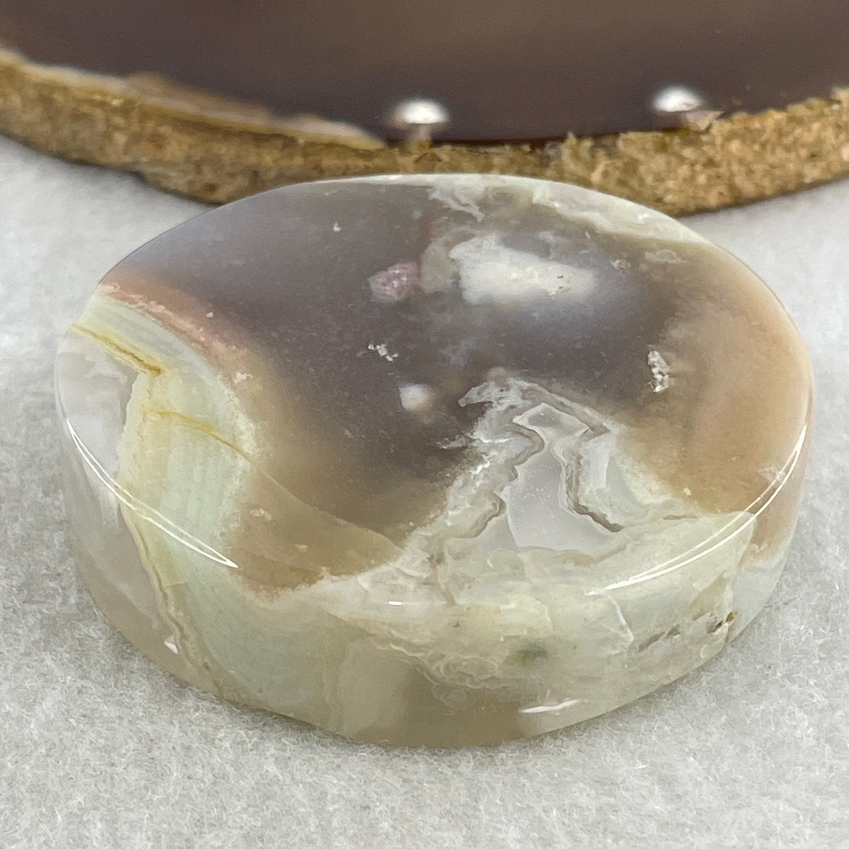 Natural Pink with Blue Flower Agate Bangle Set 114.67g Inner Diameter 55.5mm 10.6 by 11.0mm (Close to Perfect) - Huangs Jadeite and Jewelry Pte Ltd