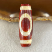 Natural Powerful Tibetan Old Oily Red White Agate One Eye Water Element Dzi Bead Heavenly Master (Tian Zhu) 一眼水元素天珠 9.44g 37.8 by 12.7mm - Huangs Jadeite and Jewelry Pte Ltd