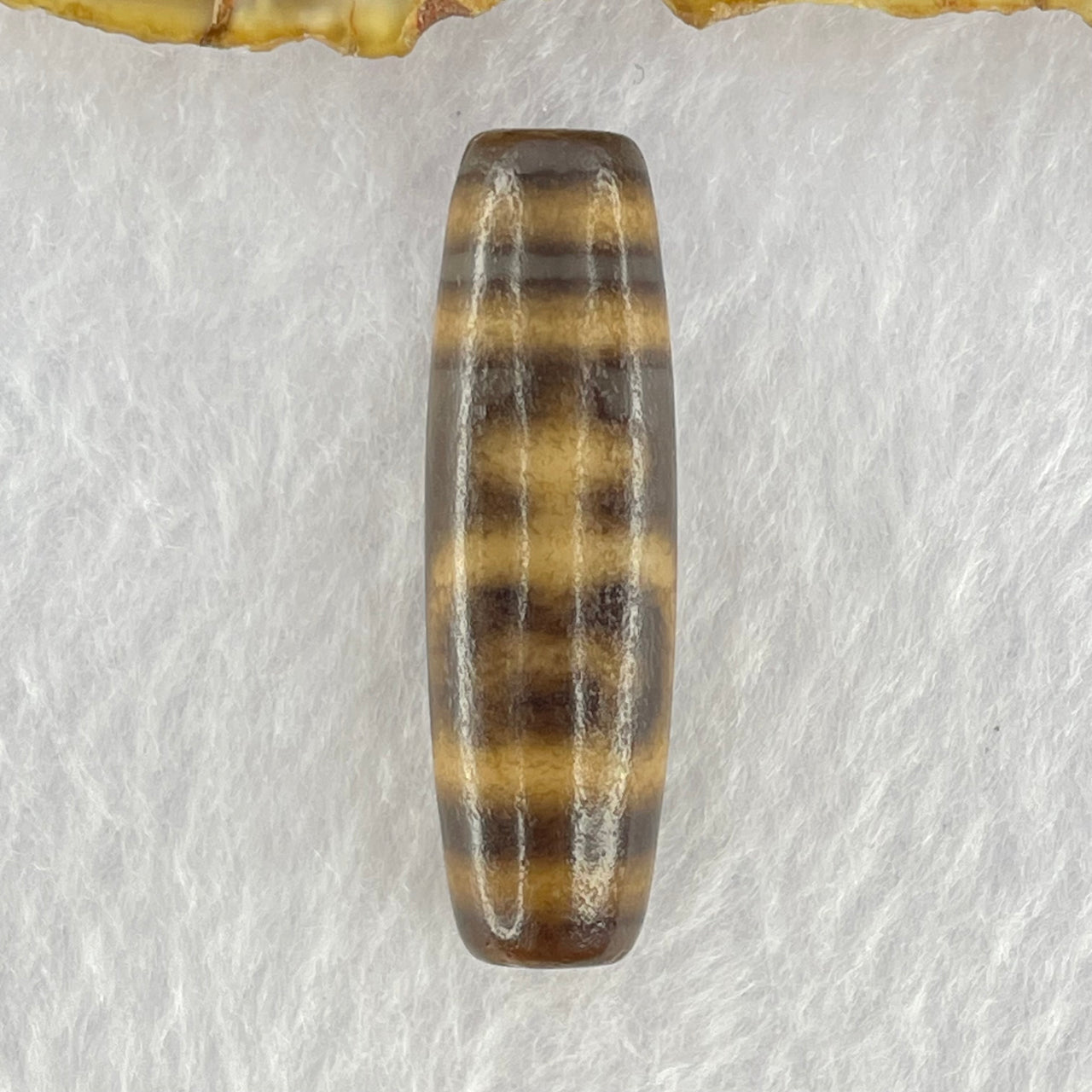 Natural Powerful Tibetan Old Oily Agate Double Nectar Vessel Dzi Bead Heavenly Master (Tian Zhu) 花蜜容器眼天珠 7.93g 38.3 by 11.6mm - Huangs Jadeite and Jewelry Pte Ltd