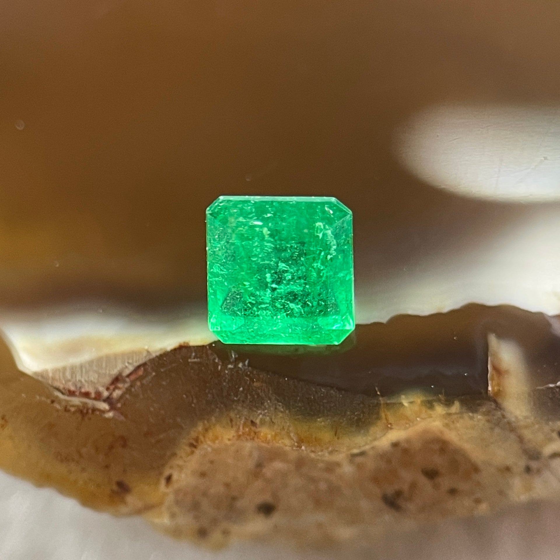Natural Colombia Green Emerald (Beryl) Cut-Cornered Rectangular step cut 0.55ct 5.0 by 4.6 by 3.4mm - Huangs Jadeite and Jewelry Pte Ltd