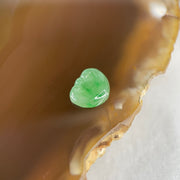 Type A Old Mine Full Green Jadeite Ruyi Charm Stone For Setting 0.41g 9.6 by 8.0 by 2.3mm - Huangs Jadeite and Jewelry Pte Ltd