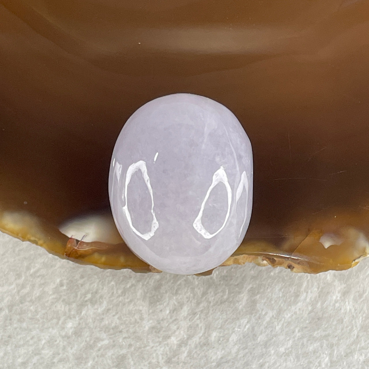 Natural Type A Lavender Jadeite Oval Shape Cabochon Stone for Setting14.89g 23.8 by 19.3 by 14.8mm - Huangs Jadeite and Jewelry Pte Ltd