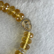 Natural Intense Yellow Citrine Donut with Hulu Charm Bracelet 26.29g 15cm 9.4mm 32 Beads - Huangs Jadeite and Jewelry Pte Ltd