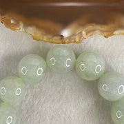 Type A Light Green Light Lavender Jadeite Beads Bracelet 81.20g 17cm 14.9mm 15 Beads (Slight Internal Lines) - Huangs Jadeite and Jewelry Pte Ltd