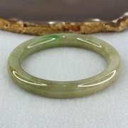 Type A Green with Brown and Emerald Green Patches Jadeite Bangle Internal Diameter 53.5mm 62.07g 9.2 by 8.6mm (Internal Lines) - Huangs Jadeite and Jewelry Pte Ltd