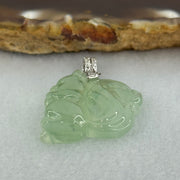 18K White Gold Type A Light Green Jadeite Squirrel Pendant with Natural Diamonds 5.68g 21.0 by 21.4 by 6.8mm - Huangs Jadeite and Jewelry Pte Ltd