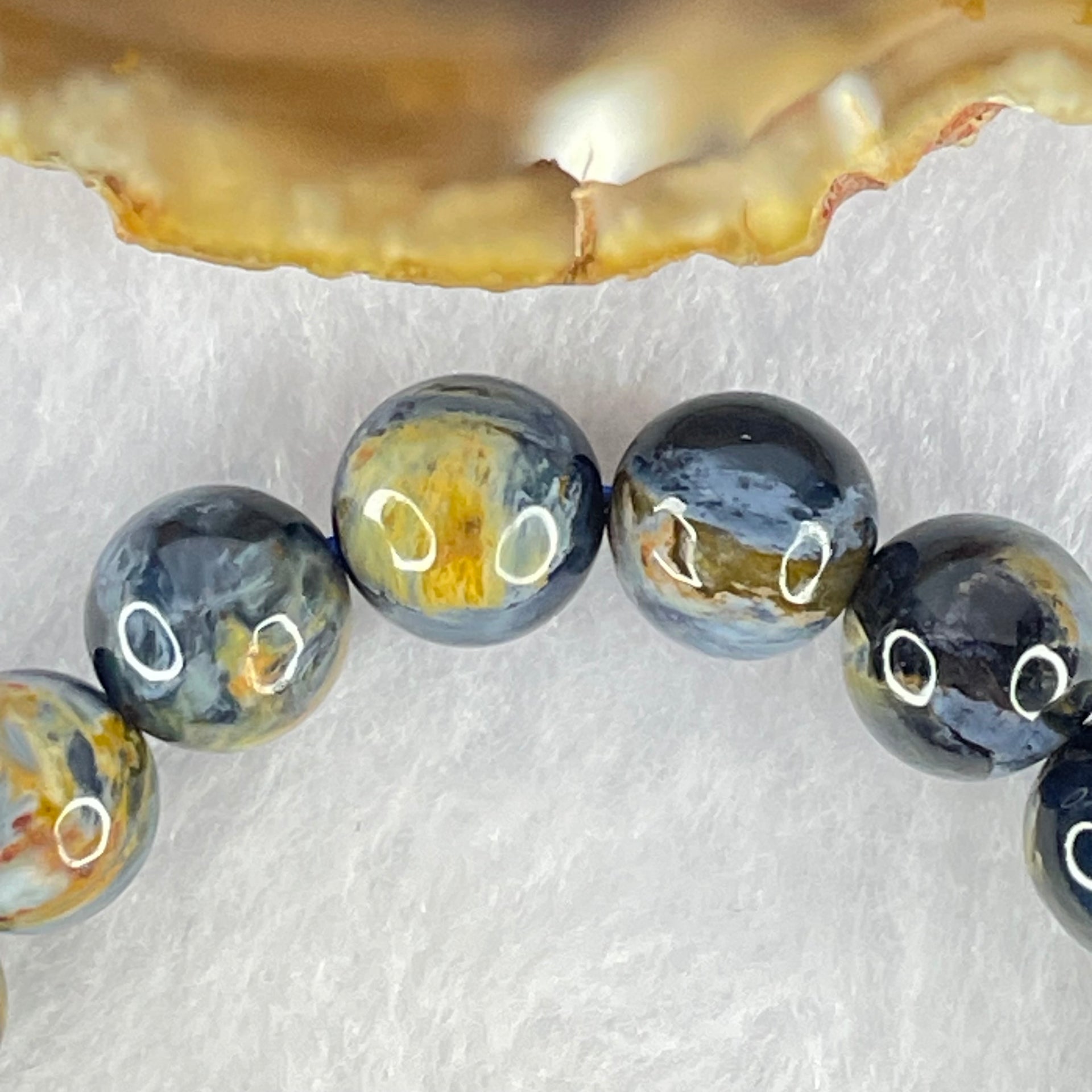 Good Grade Natural Petersite Beads Bracelet 23.85g 16cm 9.8mm 20 Beads - Huangs Jadeite and Jewelry Pte Ltd