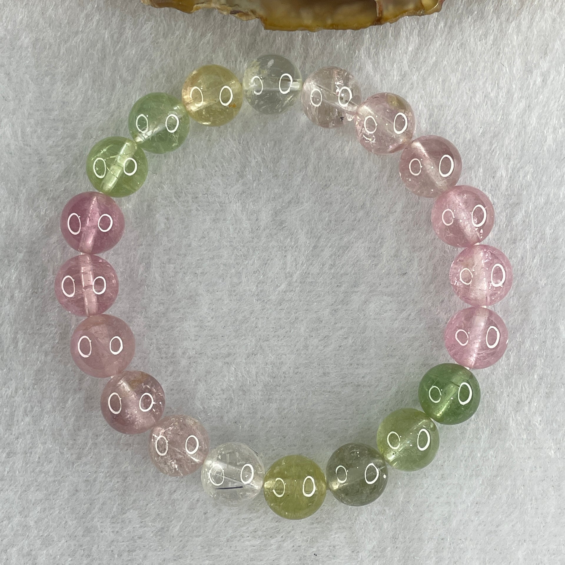 Very Good Natural Tourmaline Crystal Beads Bracelet 19.02g 14cm 8.6mm 20Beads - Huangs Jadeite and Jewelry Pte Ltd