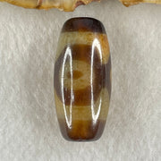 Natural Powerful Tibetan Old Oily Agate 3 Eyes Dzi Bead Heavenly Master (Tian Zhu) 三眼天诛 9.46g 30.0 by 14.3mm - Huangs Jadeite and Jewelry Pte Ltd