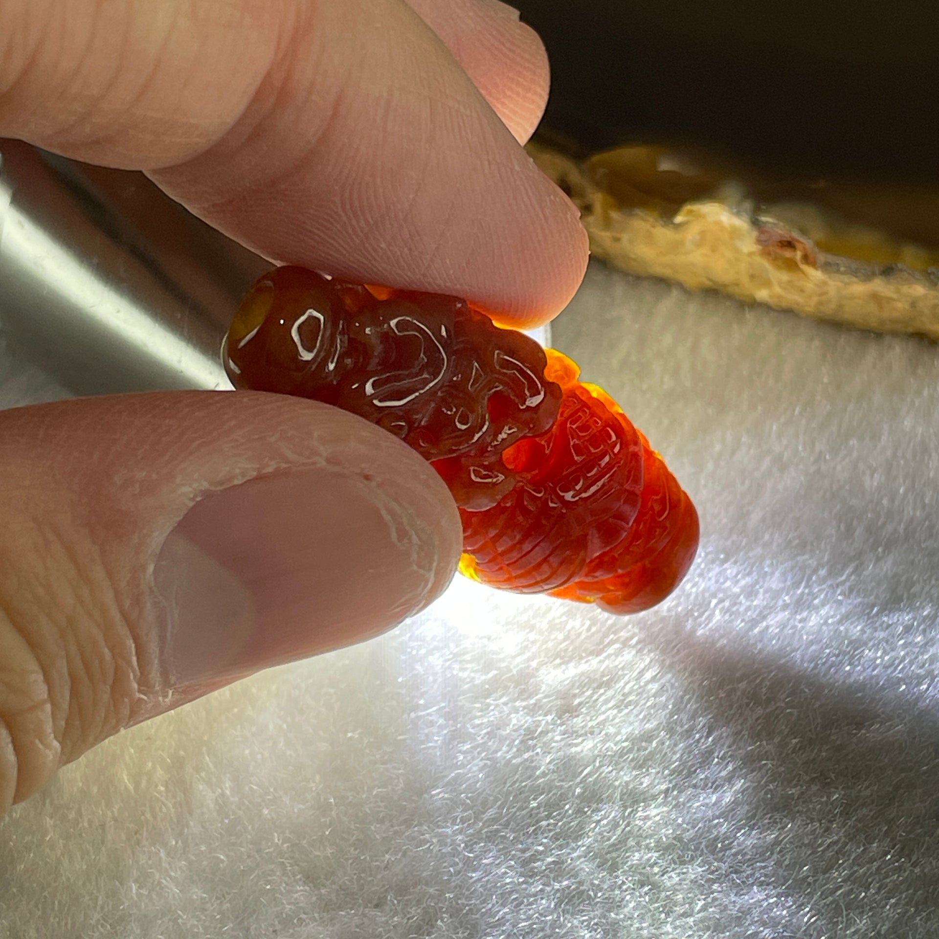 Certified Natural Type A Reddish Brown with Blueish Green Jadeite Dragon Charm 6.97g 30.4 by 13.2 by 10.8mm - Huangs Jadeite and Jewelry Pte Ltd