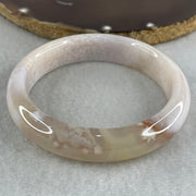 Natural Pink with Purple Flower Agate Set Bangle 146.60g Inner Diameter 57.0mm 14.0 by 7.8mm (Perfect) - Huangs Jadeite and Jewelry Pte Ltd