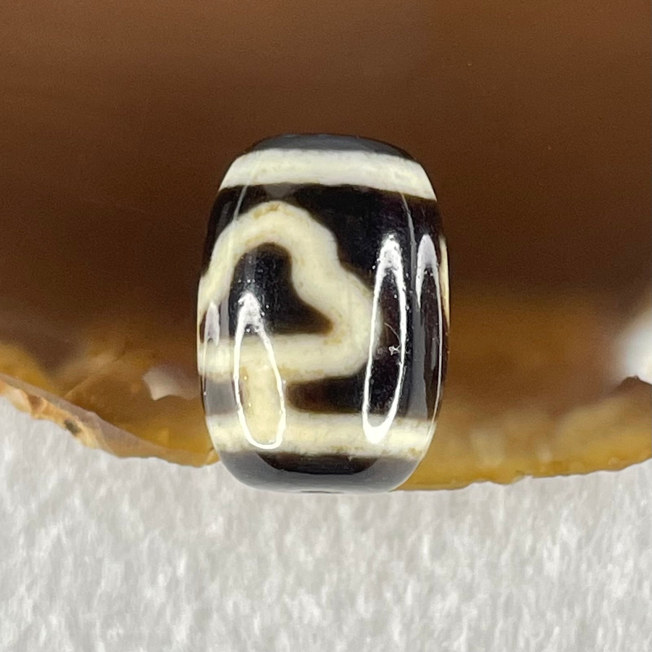 Natural Powerful Tibetan Old Oily Double Bodhi Tree Dzi Bead Heavenly Master (Tian Zhu) 菩提树天珠 4.62g 17.9 by 12.7mm - Huangs Jadeite and Jewelry Pte Ltd