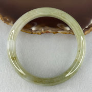 Type A Green Patches with Faint Pinkish Lavender Jadeite Bangle Internal Diameter 56.6mm 59.85g 14.1 by 8.4mm (External Lines) - Huangs Jadeite and Jewelry Pte Ltd