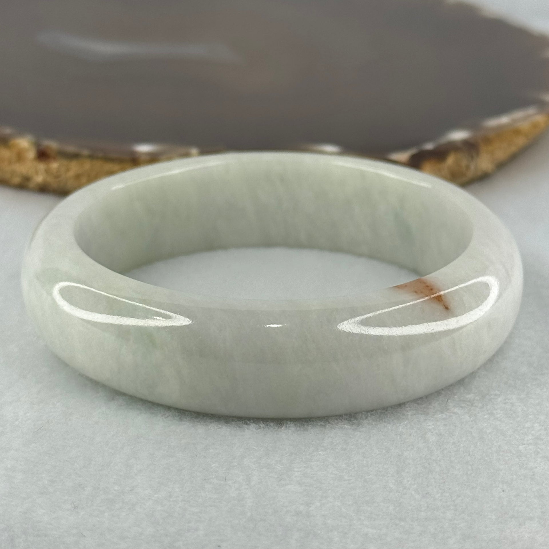 Type A Faint Green Lavender with Reddish Brown Patches Jadeite Bangle Internal Diameter 58.5mm 81.87g 16.6 by 8.9mm (Close to Perfect) - Huangs Jadeite and Jewelry Pte Ltd