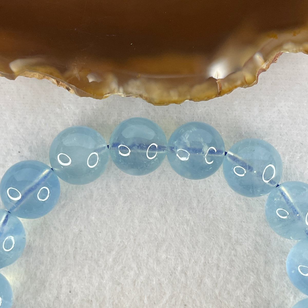 Certified Above Average Natural Aquamarine Beads Bracelet | 17.5cm with 17 Beads 12.7mm (47.81g | Ocean Blue Translucency |Throat & Third Eye Chakra Harmony, Tranquil Communication & Serene Wealth Shield)
