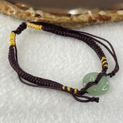 Type A Blueish Green Jadeite Ping An Kou Donut In String Bracelet 2.06g 12.7 by 4.4mm - Huangs Jadeite and Jewelry Pte Ltd