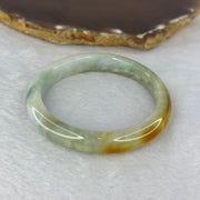 Type A Green with Piao Hua and Brown Patches Bangle 36.73g 10.2 by 7.4 mm Internal Diameter 53.4 mm (External Line) - Huangs Jadeite and Jewelry Pte Ltd