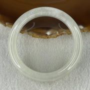 Natural Type A Jelly Faint Green to White Jadeite Bangle 57.86g Inner Diameter 53.8mm 12.7 by 8.1mm (External and Internal Lines) - Huangs Jadeite and Jewelry Pte Ltd
