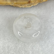 Type A Semi Icy Faint Lavender To White With Wuji Grey Spots Jadeite Ping An Kou Donut Pendant 2.90g 14.4 by 6.9mm - Huangs Jadeite and Jewelry Pte Ltd