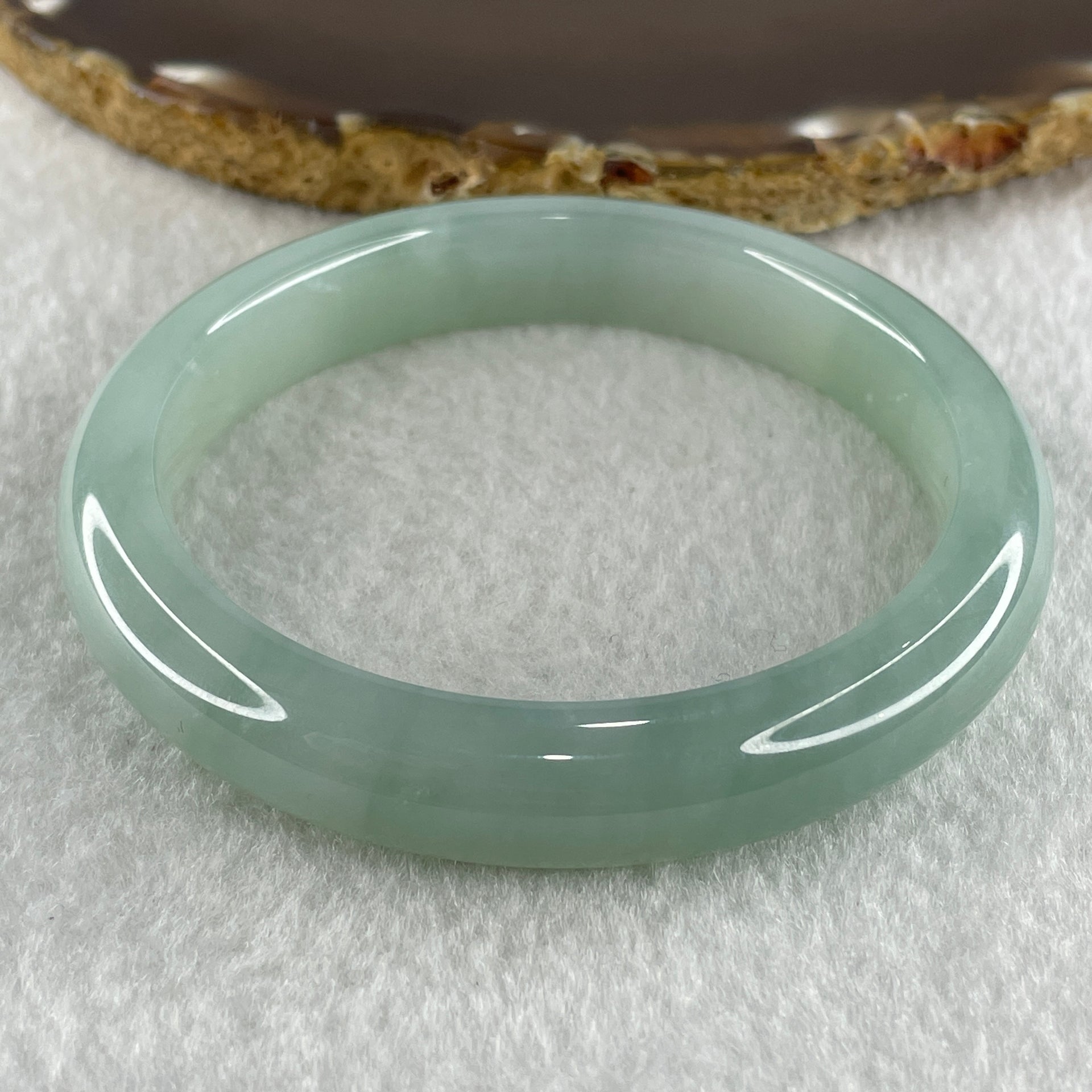 High Quality Type A Natural Icy Sky Blue Jadeite Bangle 55.40g Internal Diameter 58.2mm 11.2 by 9.3mm (Close to Perfect) - Huangs Jadeite and Jewelry Pte Ltd