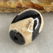 Natural Powerful Tibetan Old Oily Agate Tiger Tooth Daluo Dzi Bead Heavenly Master (Tian Zhu) 虎呀天诛 4.66g 17.5 by 13.2mm - Huangs Jadeite and Jewelry Pte Ltd