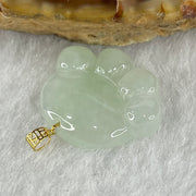 Natural Type A Light Green Jadeite Paw Pendant in 18K Yellow Gold Clasp 2.27g 18.3 by 14.8 by 4.0mm - Huangs Jadeite and Jewelry Pte Ltd