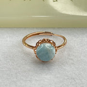 Natural Larimar in S925 Silver Rose Gold Color Ring (Adjustable Size) 1.97g 9.1 by 4.5mm - Huangs Jadeite and Jewelry Pte Ltd