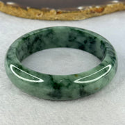 Type A Green with Moss Green Jadeite Bangle Internal Diameter 58.3mm 81.39g 17.3 by 8.9mm (Close to Perfect) - Huangs Jadeite and Jewelry Pte Ltd