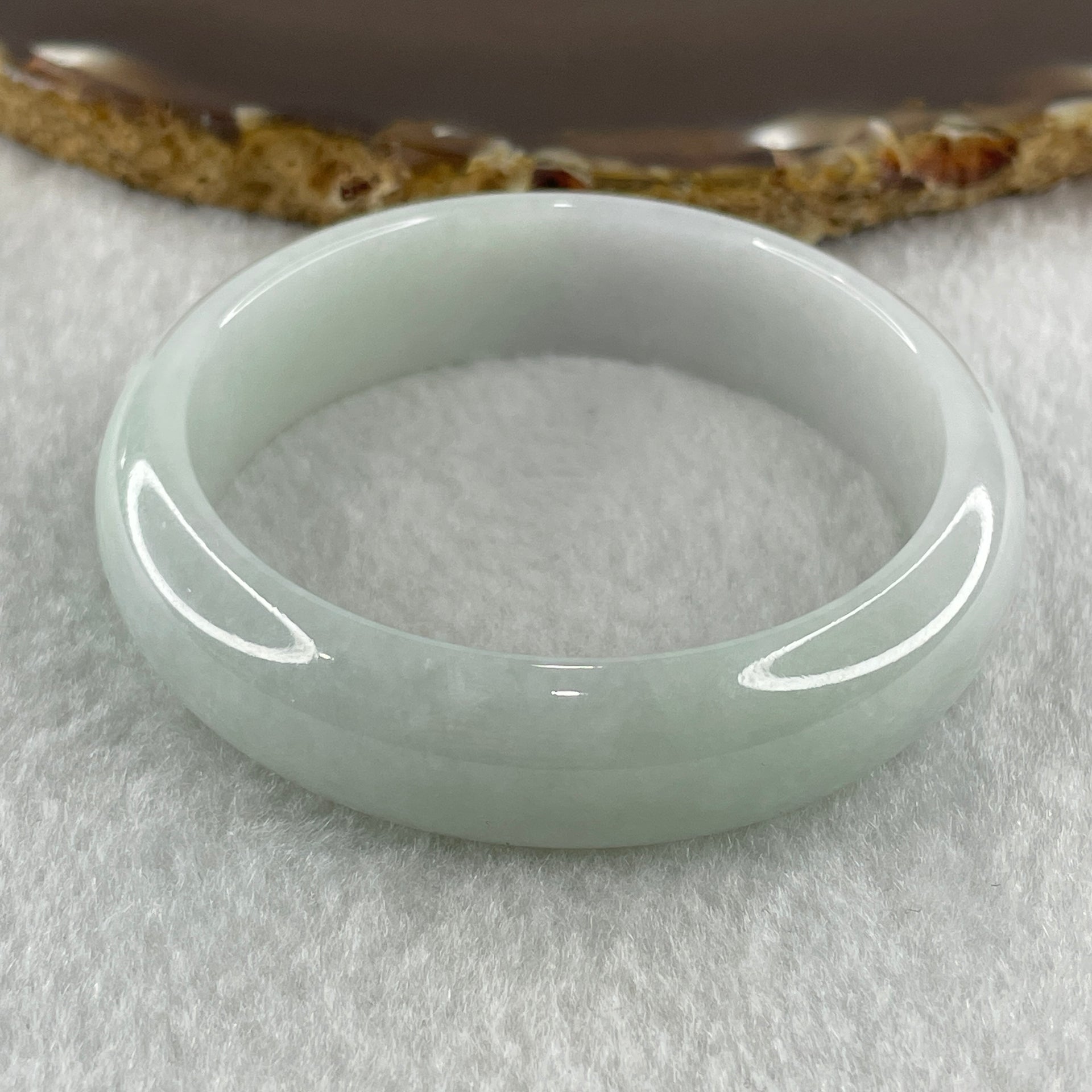 Type A Natural Green with Lavender Jadeite Bangle 41.07g Inner Diameter 50.0mm 13.9 by 6.5mm (Close to Perfect) - Huangs Jadeite and Jewelry Pte Ltd