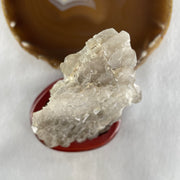 Natural Clear Quartz Rough Irregular Shape Display in Wooden Stand 359.1g 81.0 by 87.0 by 122.0mm - Huangs Jadeite and Jewelry Pte Ltd