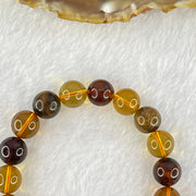Natural Mixed Color Amber Beads Bracelet 9.41g 15.5cm 9.9mm 19 Beads - Huangs Jadeite and Jewelry Pte Ltd