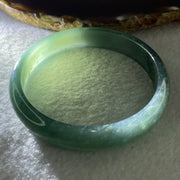 Certified Type A Semi Icy Blueish Green Jadeite Bangle 39.74g inner diameter 59.3mm 12.1 by 6.1mm (Close to Perfect) - Huangs Jadeite and Jewelry Pte Ltd