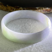 Type A Green Lavender with Yellow Spot Jadeite Flat Round Bangle 24.42g Internal Diameter 52.7mm 12.4 by 4.1mm - Huangs Jadeite and Jewelry Pte Ltd